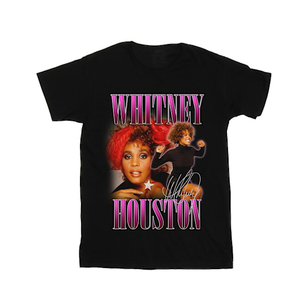 Whitney Houston Dam/Kvinnor Signatur Homage Bomull Boyfriend Black 4XL