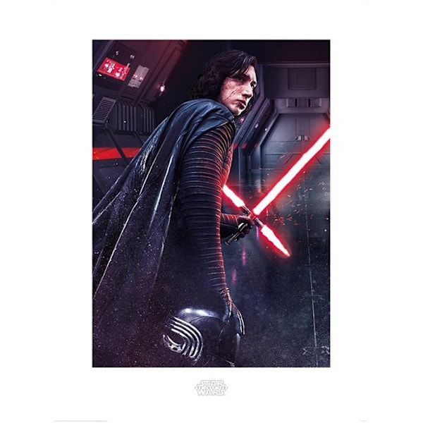 Star Wars: The Last Jedi Kylo Ren Rage Print 40cm x 30cm Grå/Svart Grey/Black 40cm x 30cm