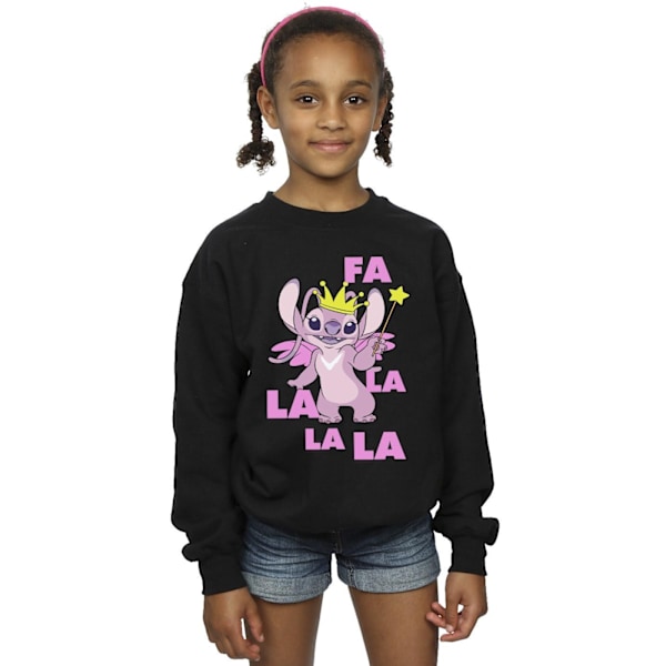 Disney Girls Lilo & Stitch Angel Fa La La Sweatshirt 5-6 år Black 5-6 Years