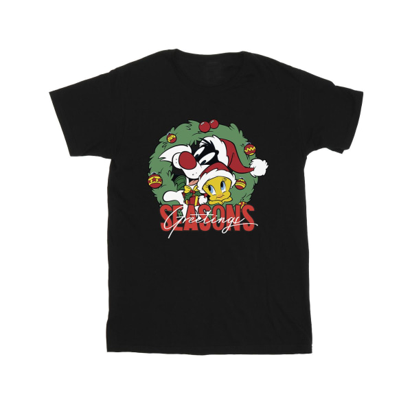 Looney Tunes Girls Seasons Greetings Cotton T-Shirt 3-4 år F Black 3-4 Years