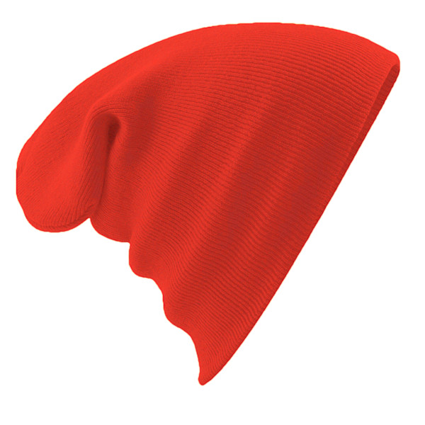 Beechfield Mjuk Feel Stickad Vintermössa En Storlek Eldröd Fire Red One Size