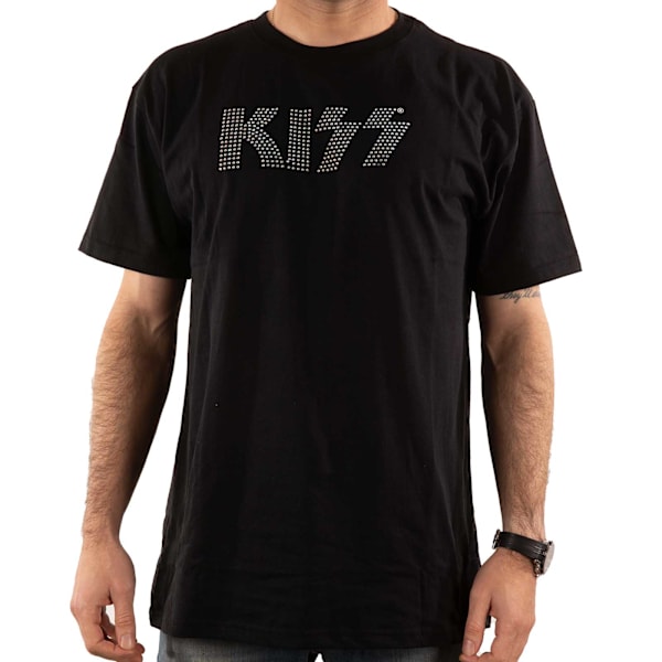 Kiss Unisex Adult Diamante Logo T-Shirt S Svart Black S