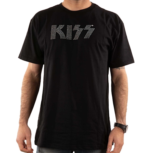 Kiss Unisex Vuxen Diamante Logo T-Shirt L Svart Black L