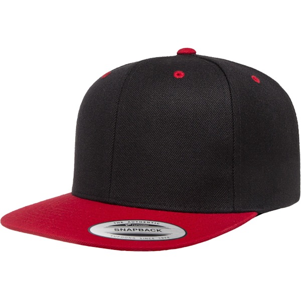 Flexfit Unisex Tvåfärgad Klassisk Snapback Cap En Storlek Svart/Röd Black/Red One Size