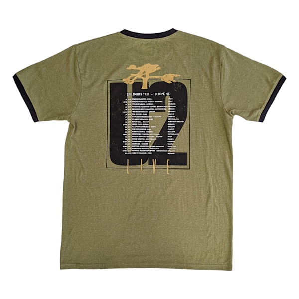 U2 Unisex Vuxen Joshua Tree Europe 1987 Ringer T-Shirt M Grön Green M