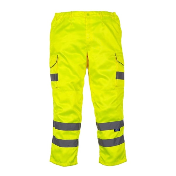 Yoko Hi-Vis Cargo-byxor för män med knäskyddsfickor 30 tum Reg Yellow 30in Reg