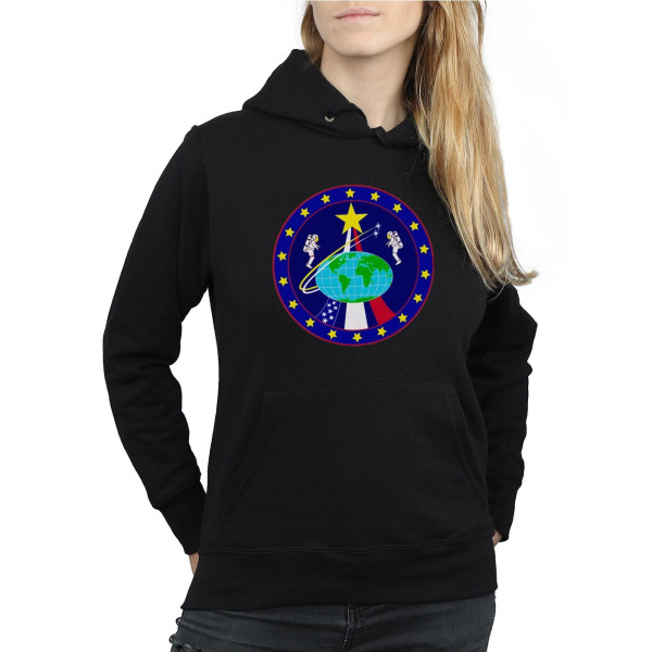 NASA Dam/Kvinnor Klassisk Globe Astronauts Hoodie XXL Svart Black XXL