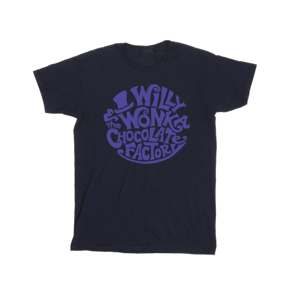 Willy Wonka & The Chocolate Factory Boys T-shirt med logotyp 7-8 Navy Blue 7-8 Years