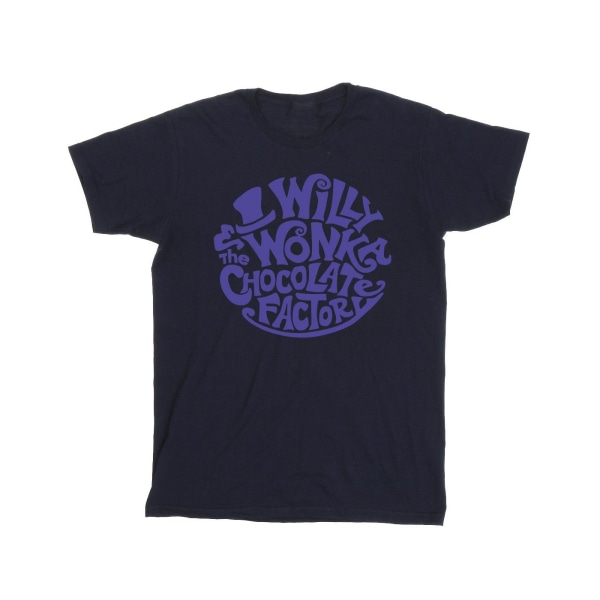 Willy Wonka & The Chocolate Factory Boys Typed Logo T-Shirt 12- Navy Blue 12-13 Years