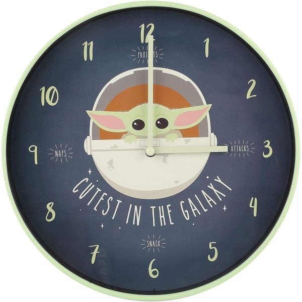 Star Wars: The Mandalorian Cutest In The Galaxy Wall Clock One Navy/Green One Size