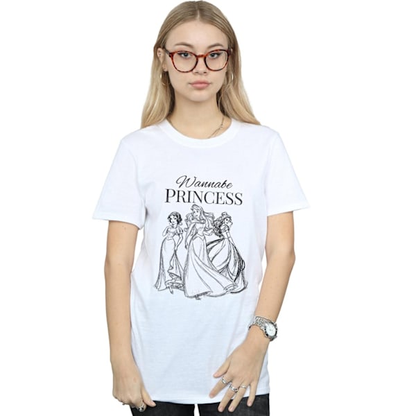 Disney Princess Womens/Ladies Wannabe Princess Bomull Boyfriend White XXL