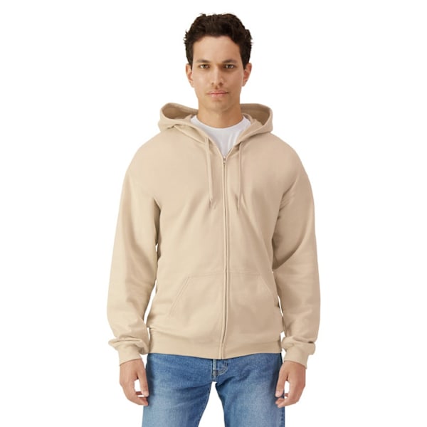 Gildan Softstyle Fleece Mellanvikt Helzip Hoodie M Sand Sand M