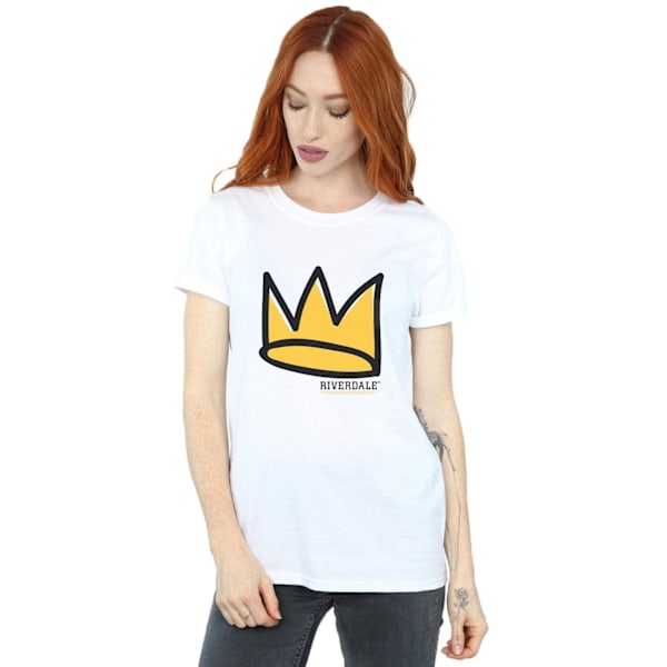 Riverdale Dam/Damer Jughead Hat Logo Bomull Boyfriend T-shirt White XL