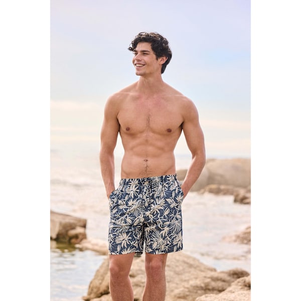 Animal Deep Dive Boardshorts med lövmönster för män XL Charcoal Charcoal XL