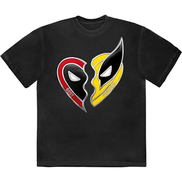 Marvel Comics Unisex Vuxen Bästa Vänner Deadpool T-Shirt XL Svart Black XL