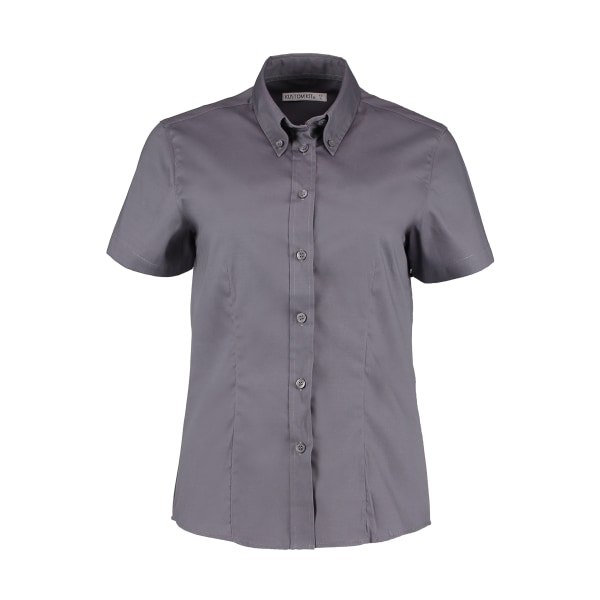 Kustom Kit Damer Corporate Oxford kortärmad skjorta 10 Charco Charcoal 10