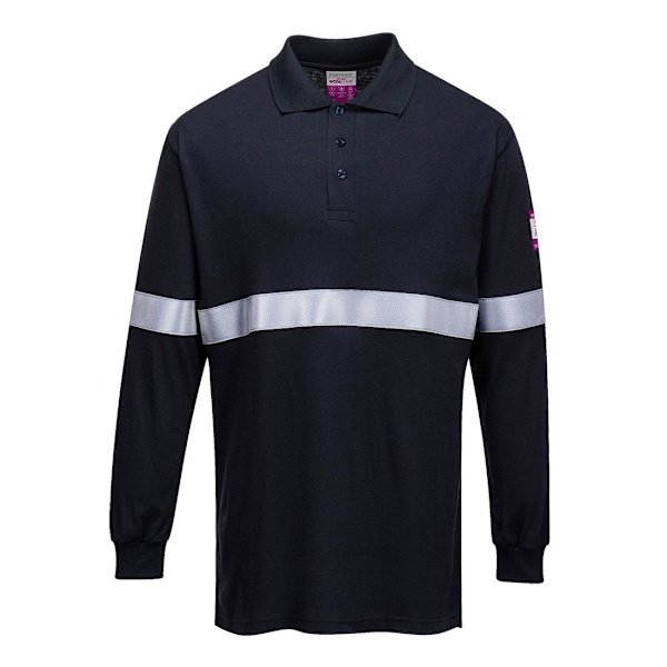 Portwest herrreflextejp flamskyddad poloskjorta 4XL marinblå Navy 4XL