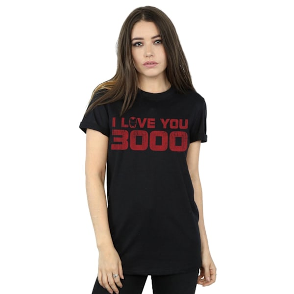 Marvel Womens/Ladies Avengers Endgame I Love You 3000 Distresse Black M