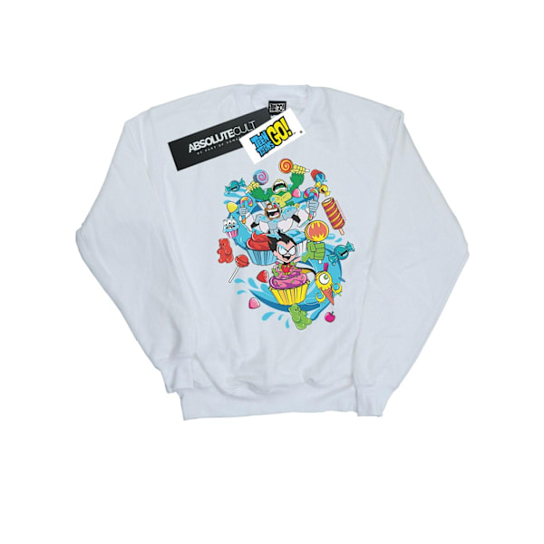 DC Comics Mens Teen Titans Go Candy Mania Sweatshirt 4XL Vit White 4XL