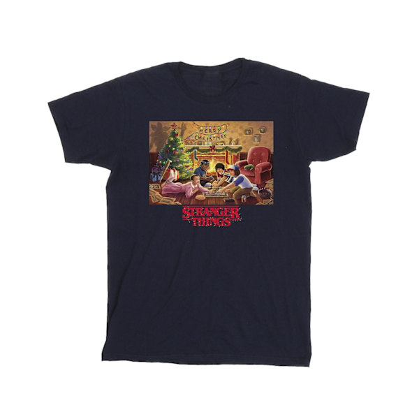Netflix Stranger Things Jultröja för Herr L Marinblå Navy Blue L