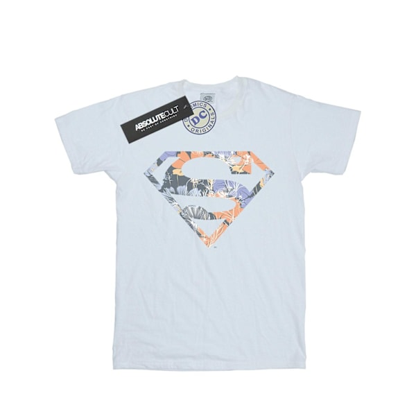 DC Comics Dam/Kvinnor Superman Blommig Logotyp 2 Bomull Pojkvän White M