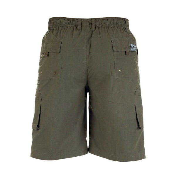 Duke Herr D555 Nick Cargo Shorts med Elastisk Midja XL Khaki Khaki XL