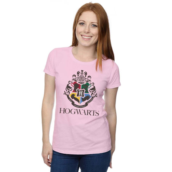 Harry Potter Dam/Dam Hogwarts Crest Bomull T-shirt XL Bab Baby Pink XL