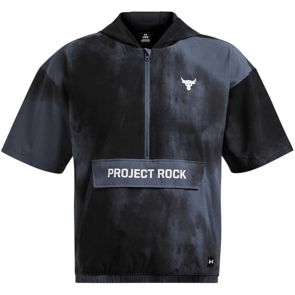 Under Armour Herr Project Rock Kortärmad Hoodie M Grå Grey M