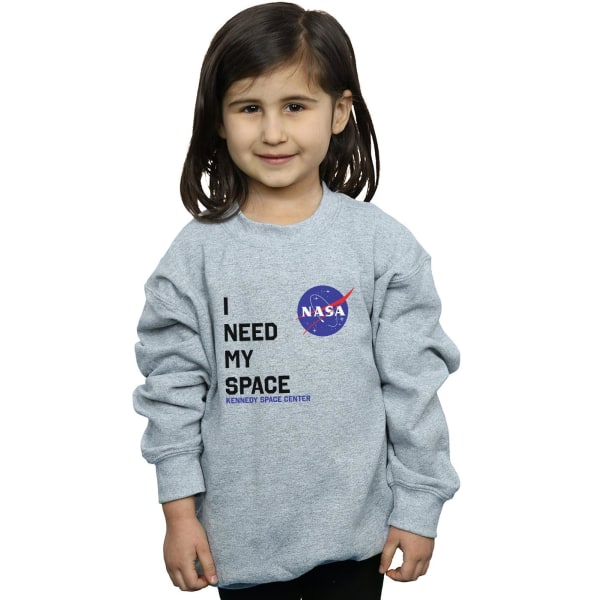 NASA Girls I Need My Space Sweatshirt 7-8 Years Sports Grey Sports Grey 7-8 Years