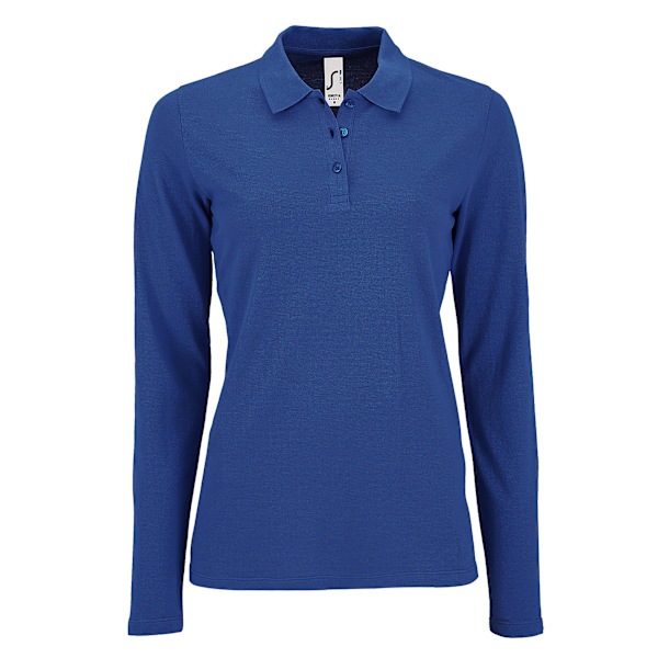 SOLS Dam/Kvinnor Perfekt Långärmad Pique Poloskjorta XXL Roy Royal Blue XXL