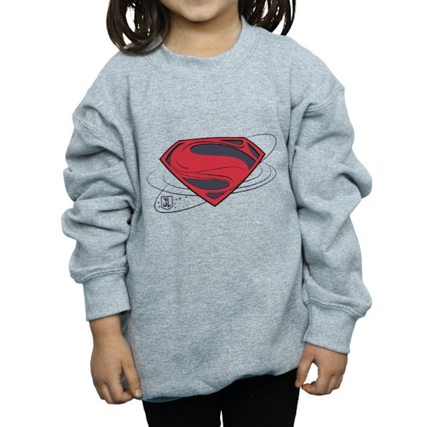 DC Comics Girls Justice League Movie Superman Logo Sweatshirt 5 Sports Grey 5-6 Years