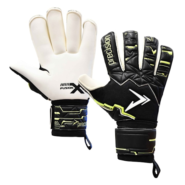 Precision Barn/Barn Fusion X Pro Giga Roll Finger Målvaktshandske Black/Fluorescent Yellow 7