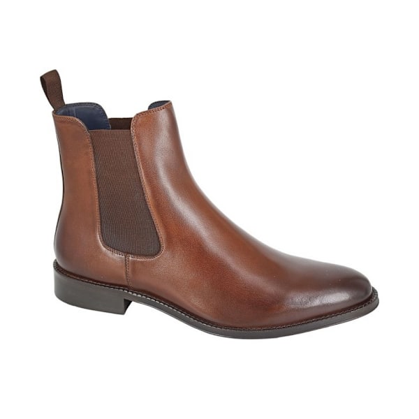 Roamers Herr Plain Läder Ankel Boots 7 UK Mörkbrun Dark Brown 7 UK