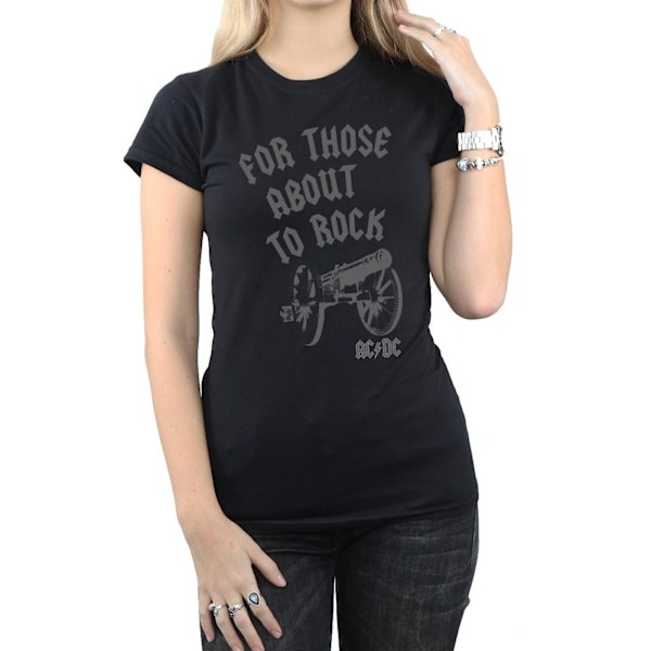 AC/DC Dam/Kvinnor För Dem Som Ska Rocka Kanon Bomull T-shirt Black S