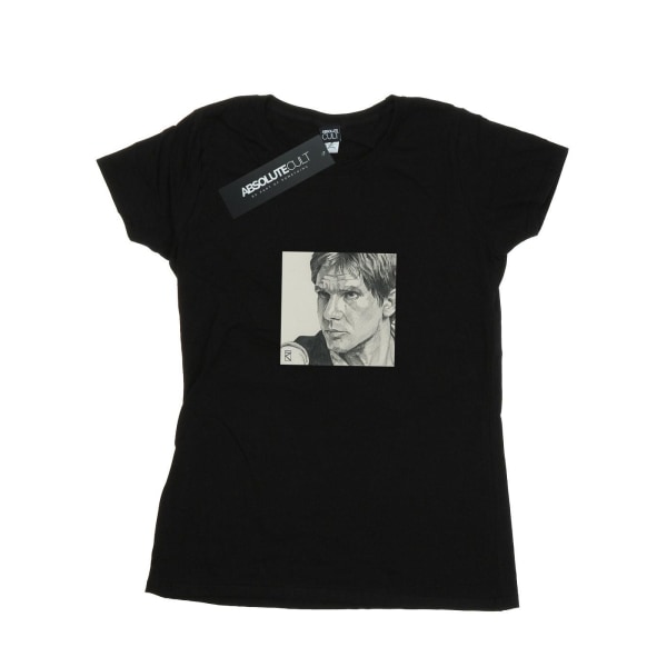 Star Wars Dam/Kvinnor Han Solo Teckning Bomull T-shirt L Svart Black L