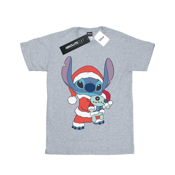 Disney Girls Lilo And Stitch Stitch Jul Bomull T-shirt 7-8 år Sportgrå Sports Grey 7-8 Years