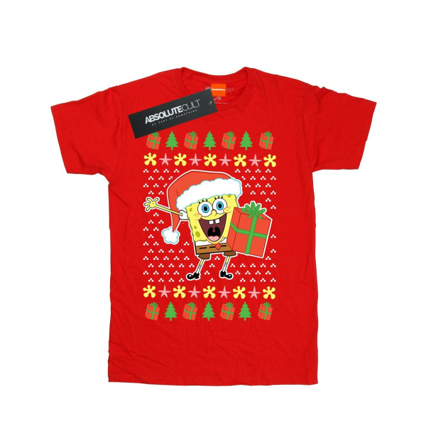 Svampbob Fyrkant Pojkar Ugly Christmas T-Shirt 5-6 år Röd Red 5-6 Years