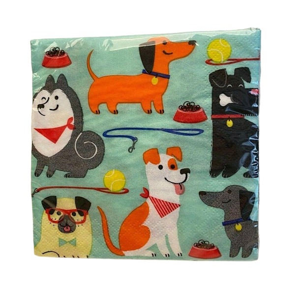 Creative Party Söta Hundar Servetter (16-pack) One Size Flerfärgad Multicoloured One Size