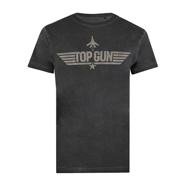 Top Gun Herr Monokrom Bomulls T-shirt XXL Vintage Svart Vintage Black XXL