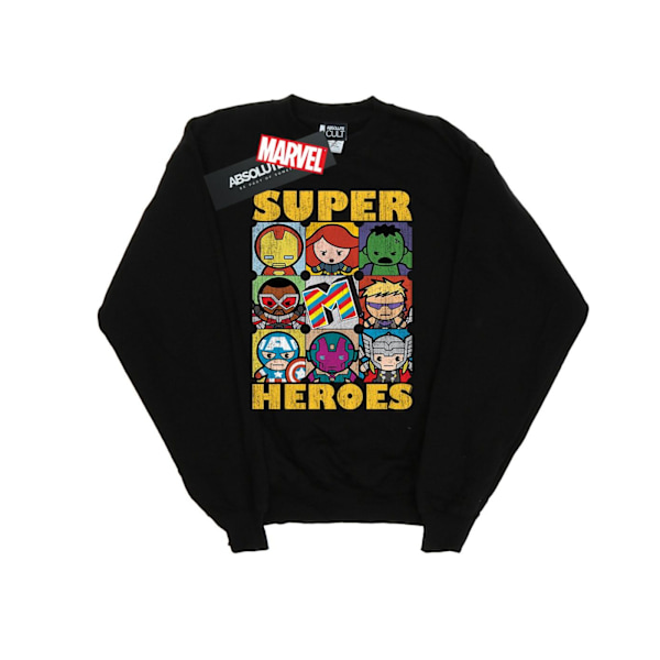 Marvel Kawaii Superhjältar Sweatshirt XXL Svart Black XXL