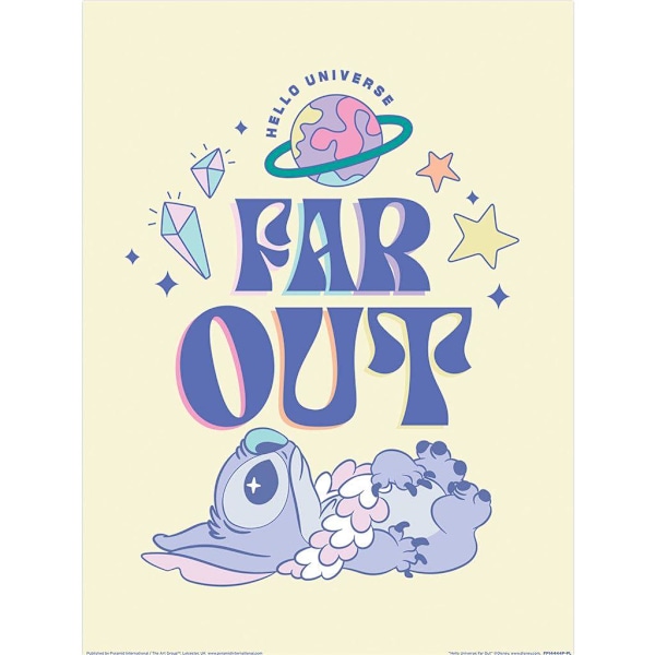 Lilo & Stitch Far Out Print 40cm x 30cm Peach/Blå Peach/Blue 40cm x 30cm