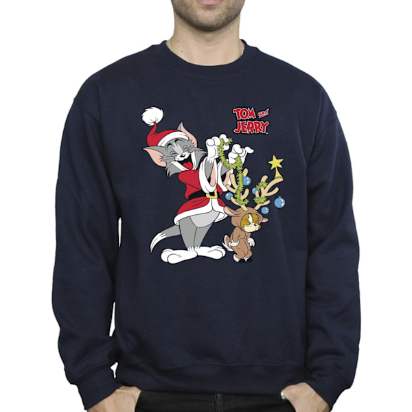 Tom & Jerry Herr Jul Ren Sweatshirt 4XL Marinblå Navy Blue 4XL