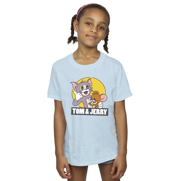 Tom And Jerry Girls Sketch Logo Bomull T-shirt 5-6 år Baby B Baby Blue 5-6 Years