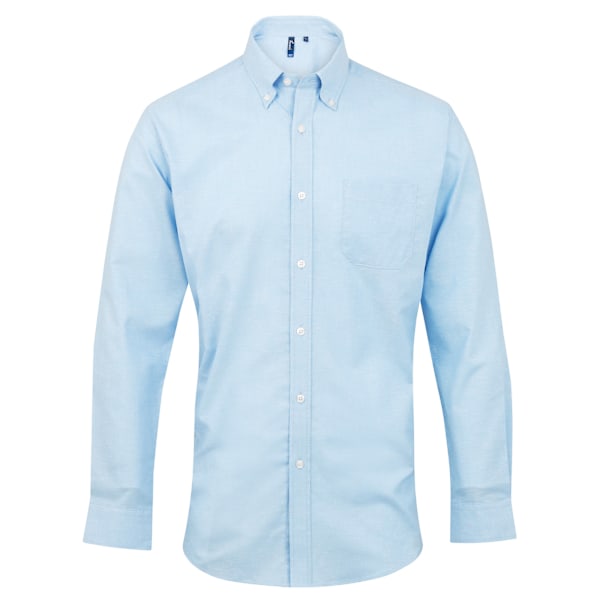 Premier Mens Signature Oxford Långärmad Arbetsskjorta 18 Ljus Blå Light Blue 18