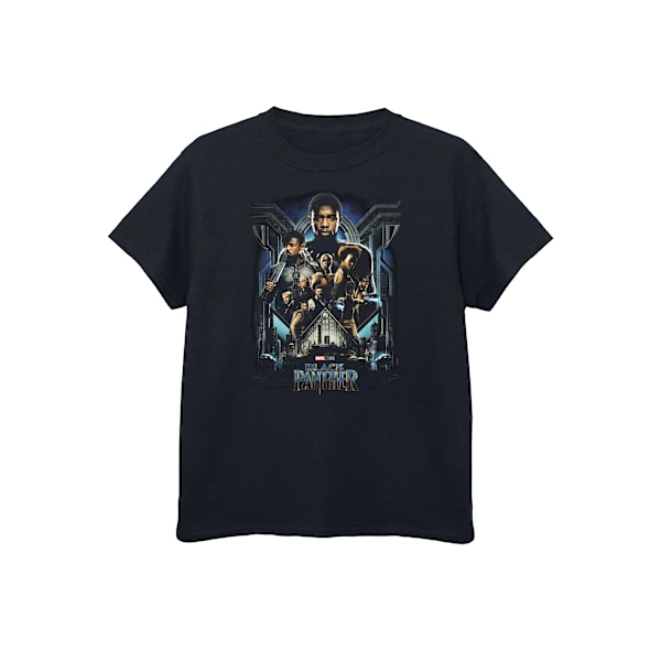 Black Panther Boys Movie Poster Bomull T-Shirt 5-6 År Svart Black 5-6 Years