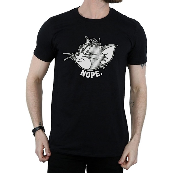 Tom och Jerry Herr Nope Face Bomull T-shirt XL Svart Black XL