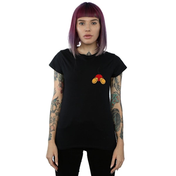 Disney Dam/Kvinnor Mickey Mouse Baksida Bröst Tryck Bomull Black S