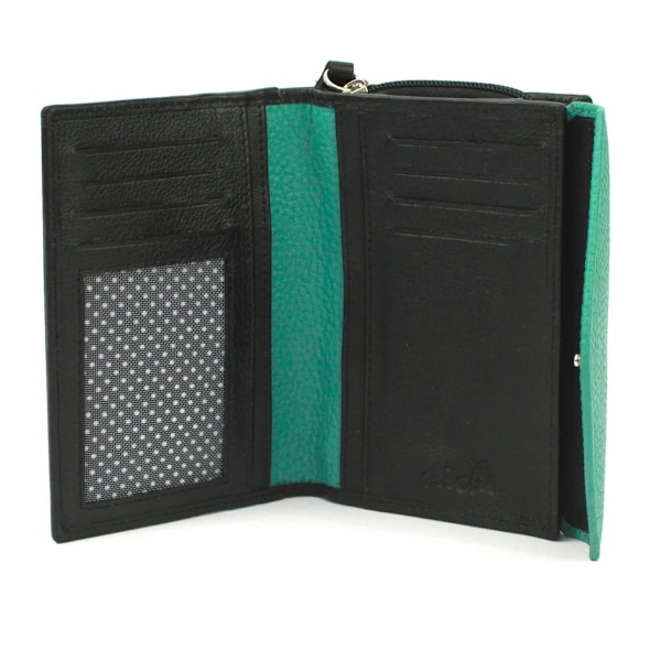 Eastern Counties Leather Una Colour Block Läderplånbok One Size Black/Jade One Size