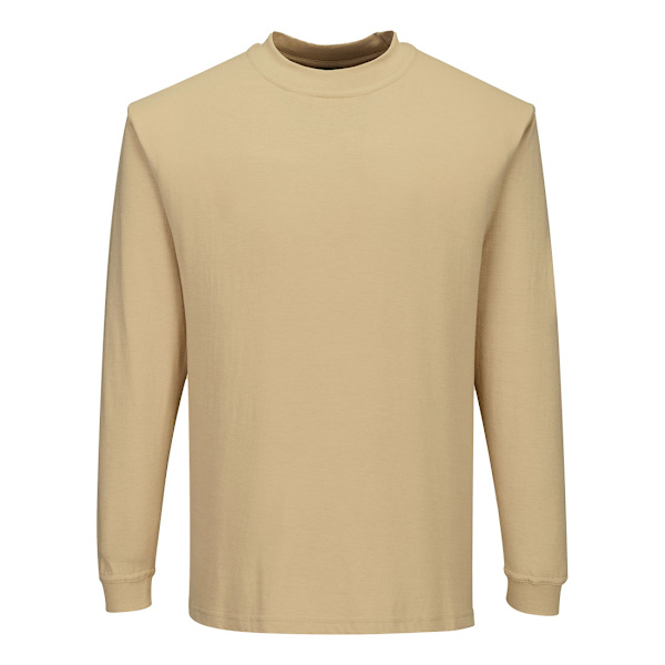 Portwest Flamhämmande Antistatisk Långärmad T-shirt för Män Tan 4XL