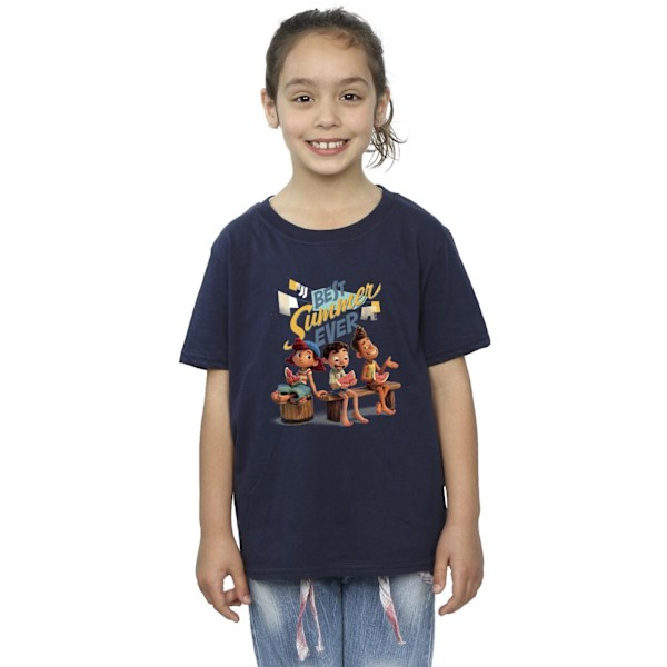 Disney Girls Luca Best Summer Ever Bomull T-shirt 3-4 År Marinblå Navy Blue 3-4 Years